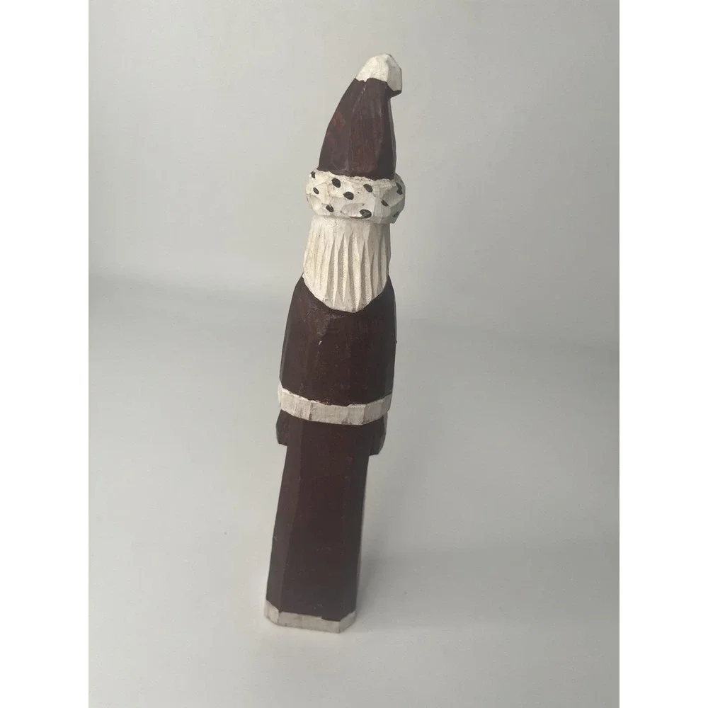 Vintage 1990's Wood Santa 11.5